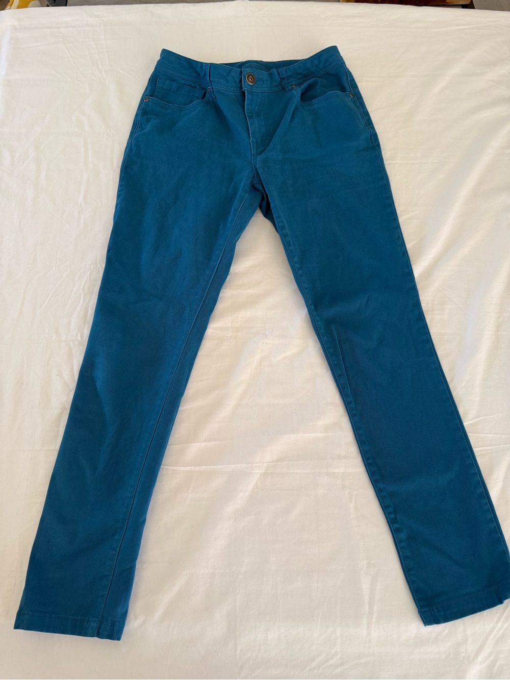 Baccini Teal Slim Straight Pants